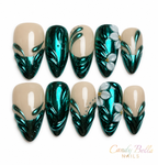 Turquoise metallic/nude almond