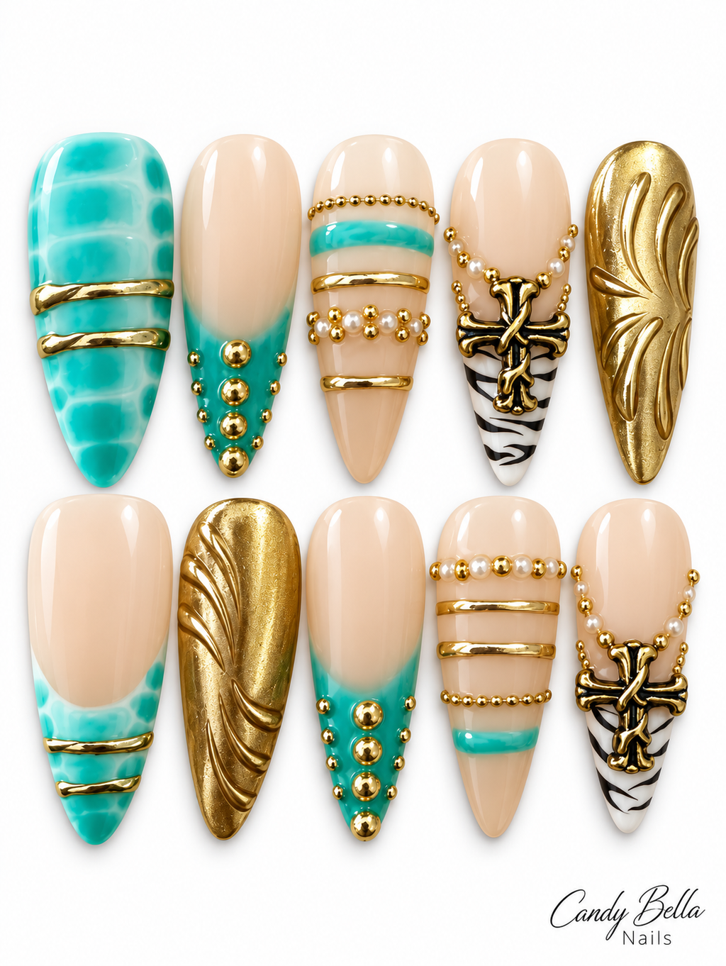 Turquoise and gold Stiletto