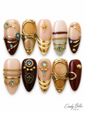 Nude and gold almond