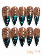 Stiletto Turquoise with silver 3D