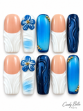 Blue/white/nude long square