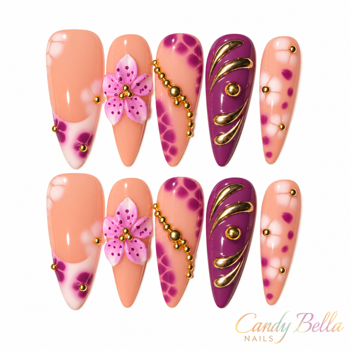 Purple/nude stiletto