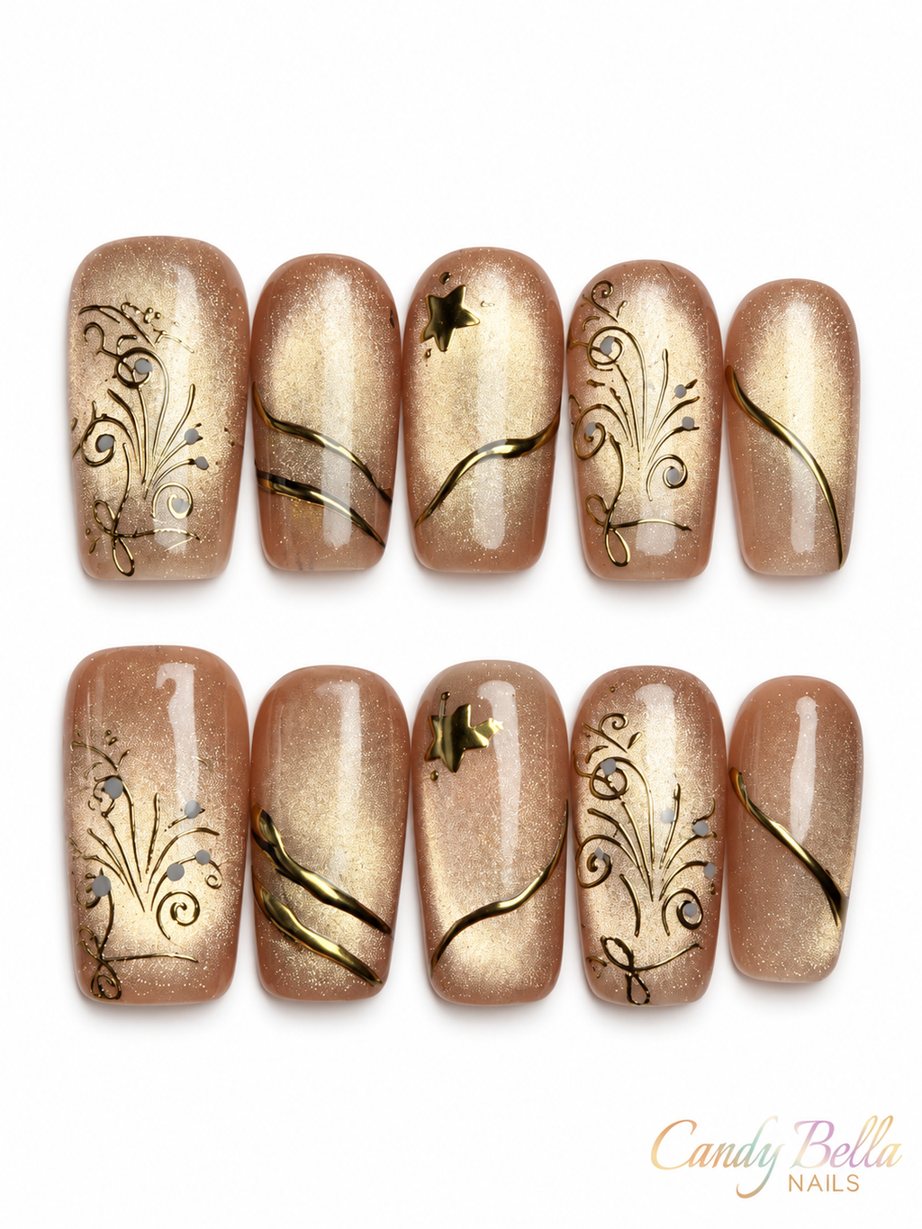 Gold Medium Length Square