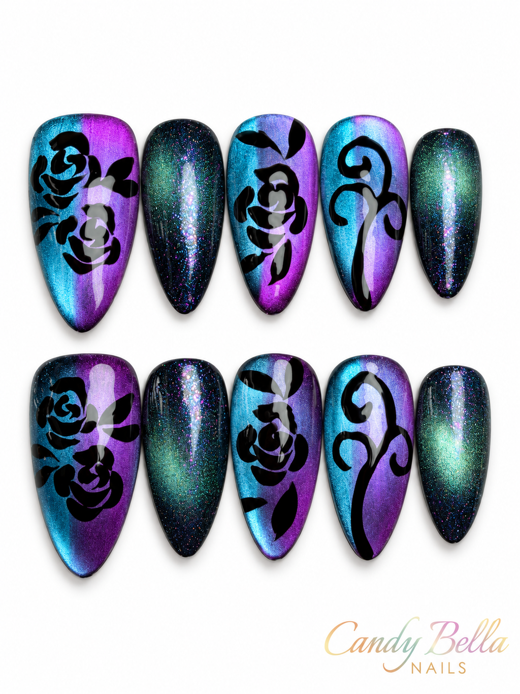 Purple/blue/black