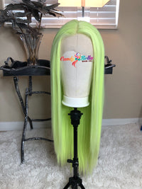 Neon Human Hair blend  lace front wig